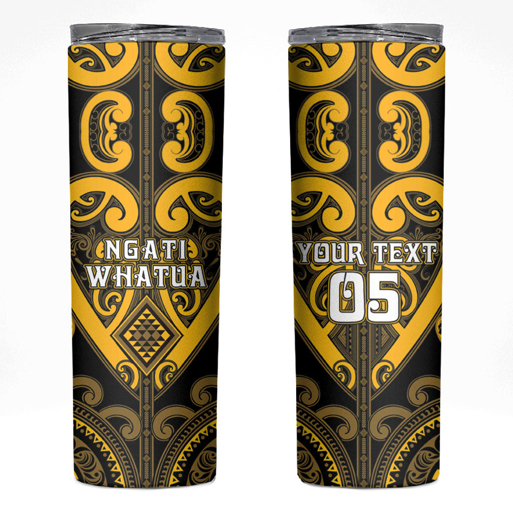 Custom Aotearoa Ngati Whatua Skinny Tumbler Maori Tribal Pattern