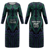 Custom Aotearoa Ngati Pikiao Couples Matching Long Sleeve Bodycon Dress and Hawaiian Shirt Maori Tribal Pattern LT05 - Polynesian Pride