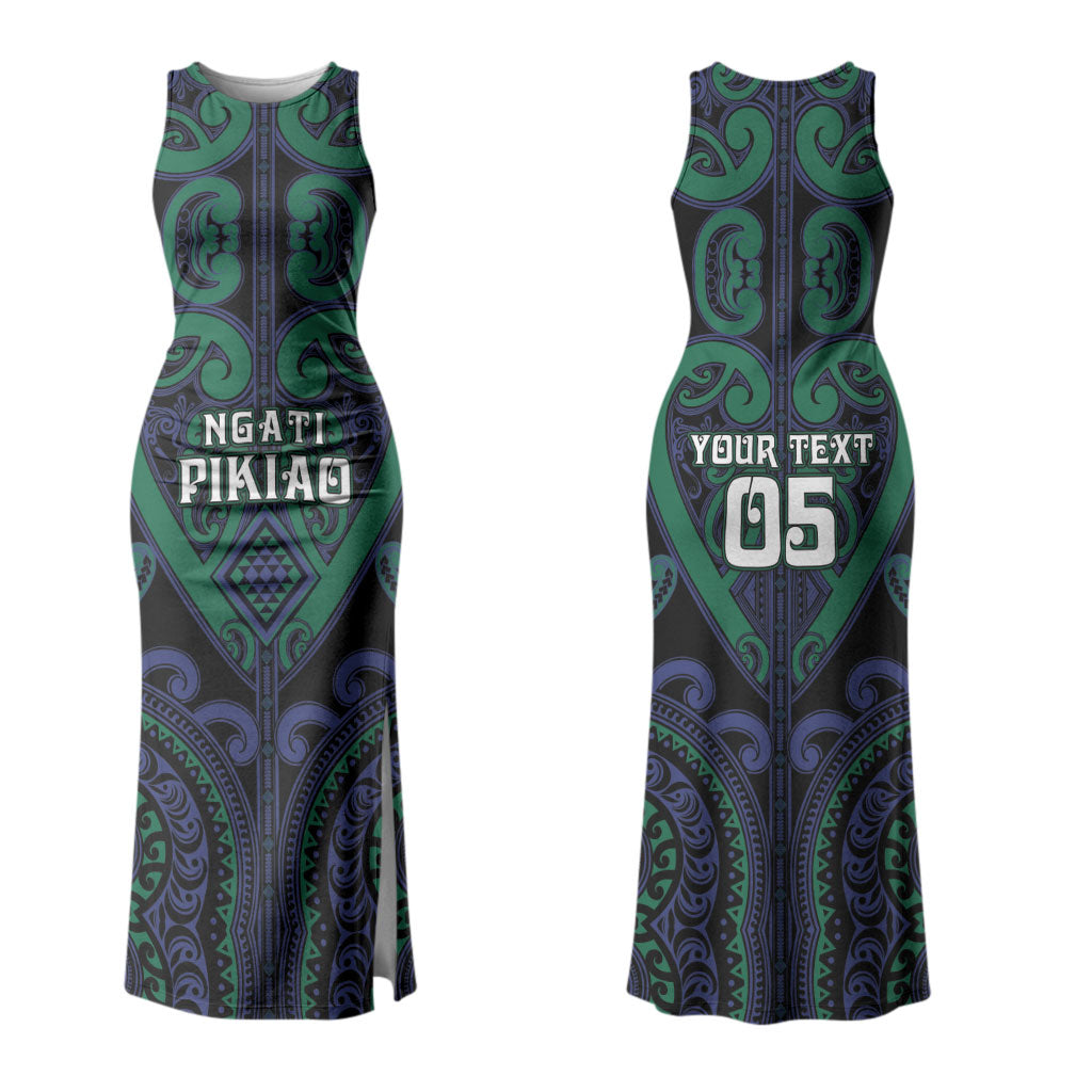 Custom Aotearoa Ngati Pikiao Couples Matching Tank Maxi Dress and Hawaiian Shirt Maori Tribal Pattern LT05 - Polynesian Pride