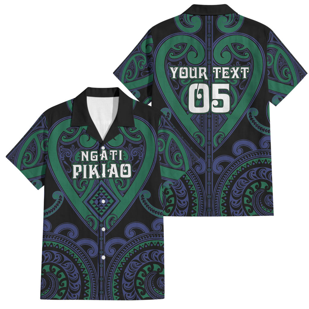 Custom Aotearoa Ngati Pikiao Family Matching Long Sleeve Bodycon Dress and Hawaiian Shirt Maori Tribal Pattern LT05 Dad's Shirt - Short Sleeve Green - Polynesian Pride