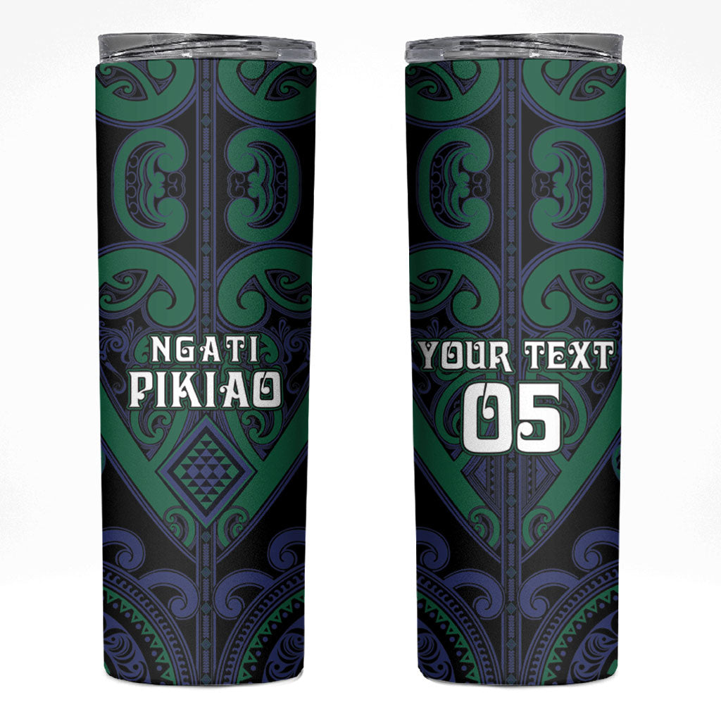 Custom Aotearoa Ngati Pikiao Skinny Tumbler Maori Tribal Pattern