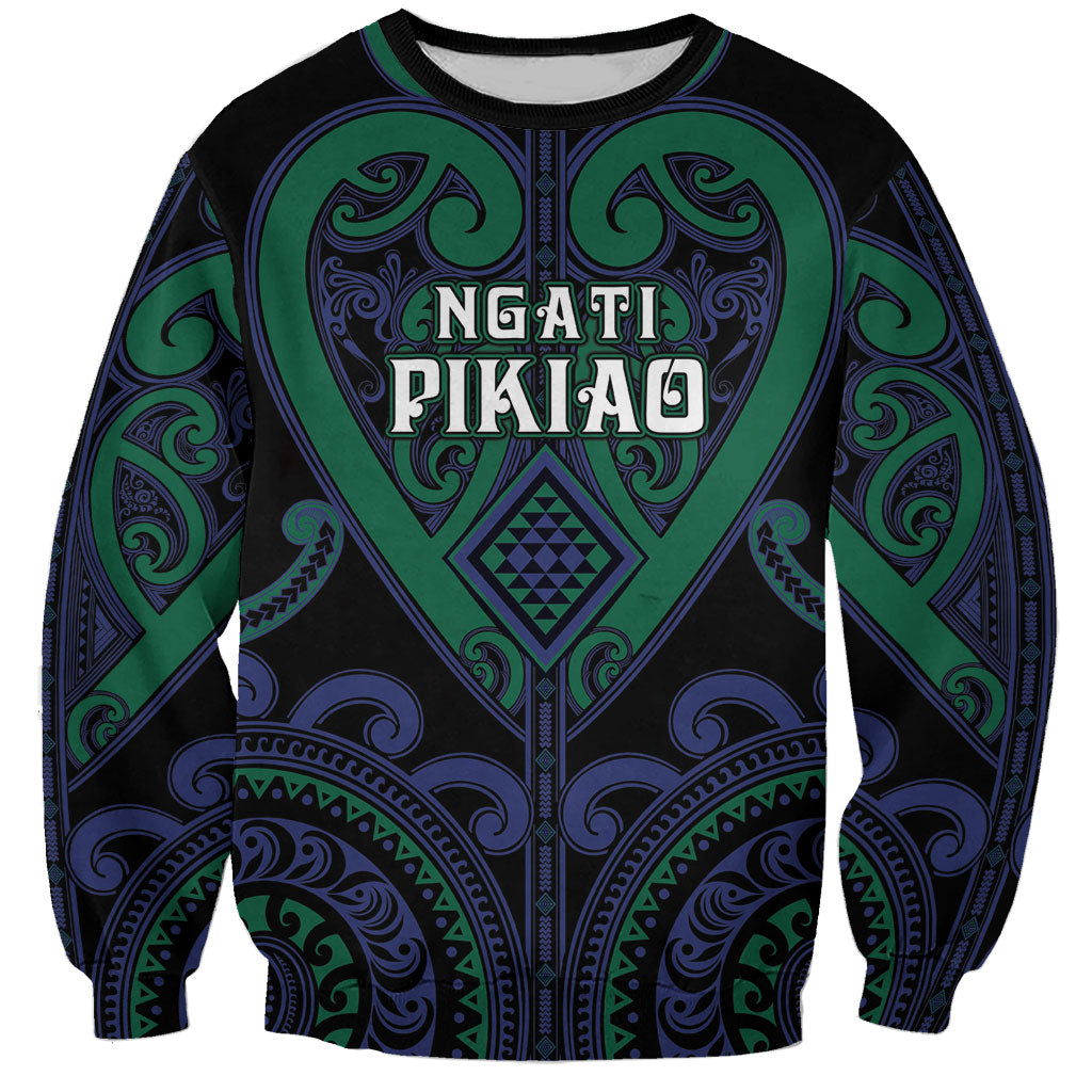 Custom Aotearoa Ngati Pikiao Sweatshirt Maori Tribal Pattern