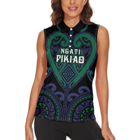 Custom Aotearoa Ngati Pikiao Women Sleeveless Polo Shirt Maori Tribal Pattern LT05 - Polynesian Pride