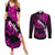 Hawaii Maui Couples Matching Summer Maxi Dress and Long Sleeve Button Shirts Polynesian Fish Hook Hibiscus Pink Version LT05 Pink - Polynesian Pride