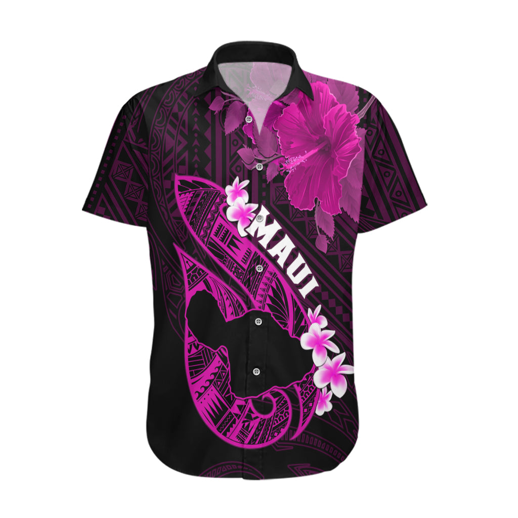 Hawaii Maui Hawaiian Shirt Polynesian Fish Hook Hibiscus Pink Version LT05 Pink - Polynesian Pride