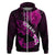 Hawaii Maui Hoodie Polynesian Fish Hook Hibiscus Pink Version LT05 Zip Hoodie Pink - Polynesian Pride