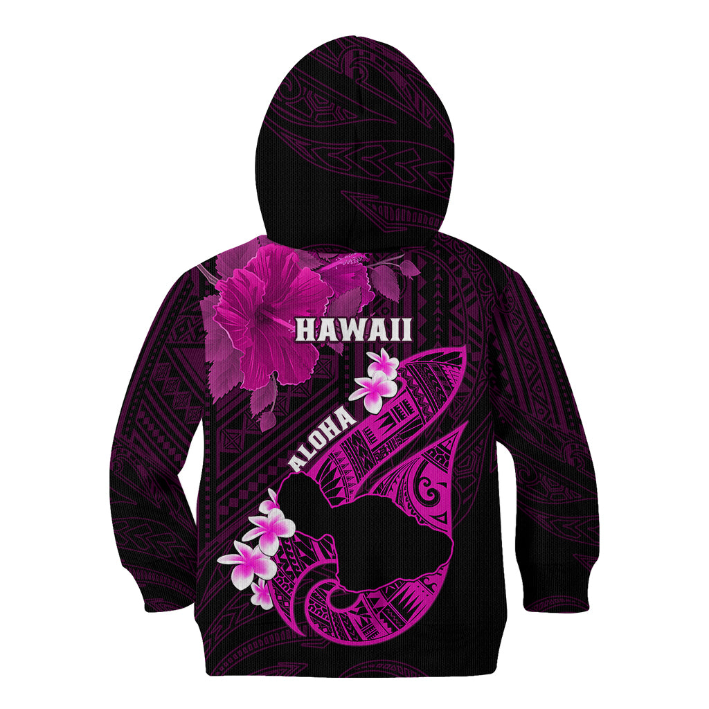 Hawaii Maui Kid Hoodie Polynesian Fish Hook Hibiscus Pink Version LT05 - Polynesian Pride