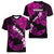 Hawaii Maui Women V Neck T Shirt Polynesian Fish Hook Hibiscus Pink Version LT05 - Polynesian Pride
