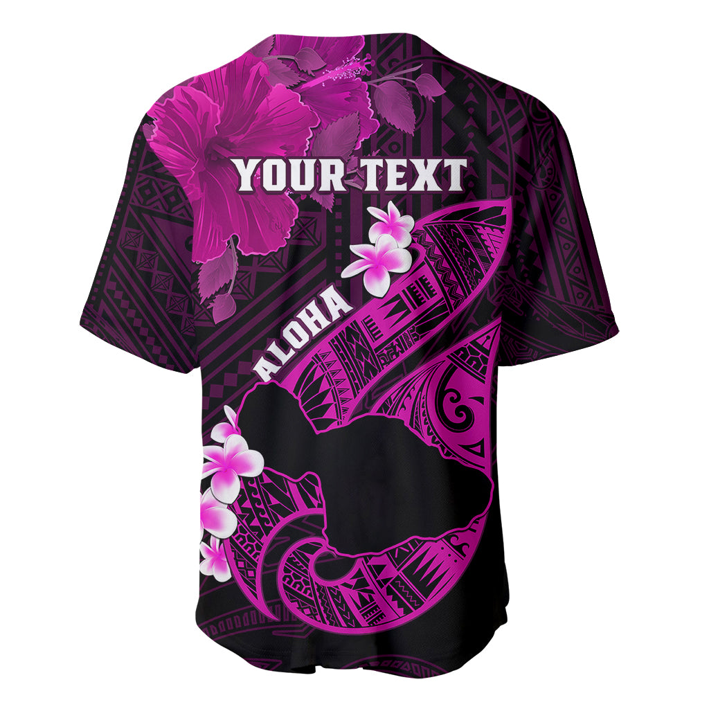 Personalized Hawaii Maui Baseball Jersey Polynesian Fish Hook Hibiscus Pink Version LT05 - Polynesian Pride