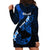 Hawaii Maui Hoodie Dress Polynesian Fish Hook Hibiscus Blue Version LT05 - Polynesian Pride