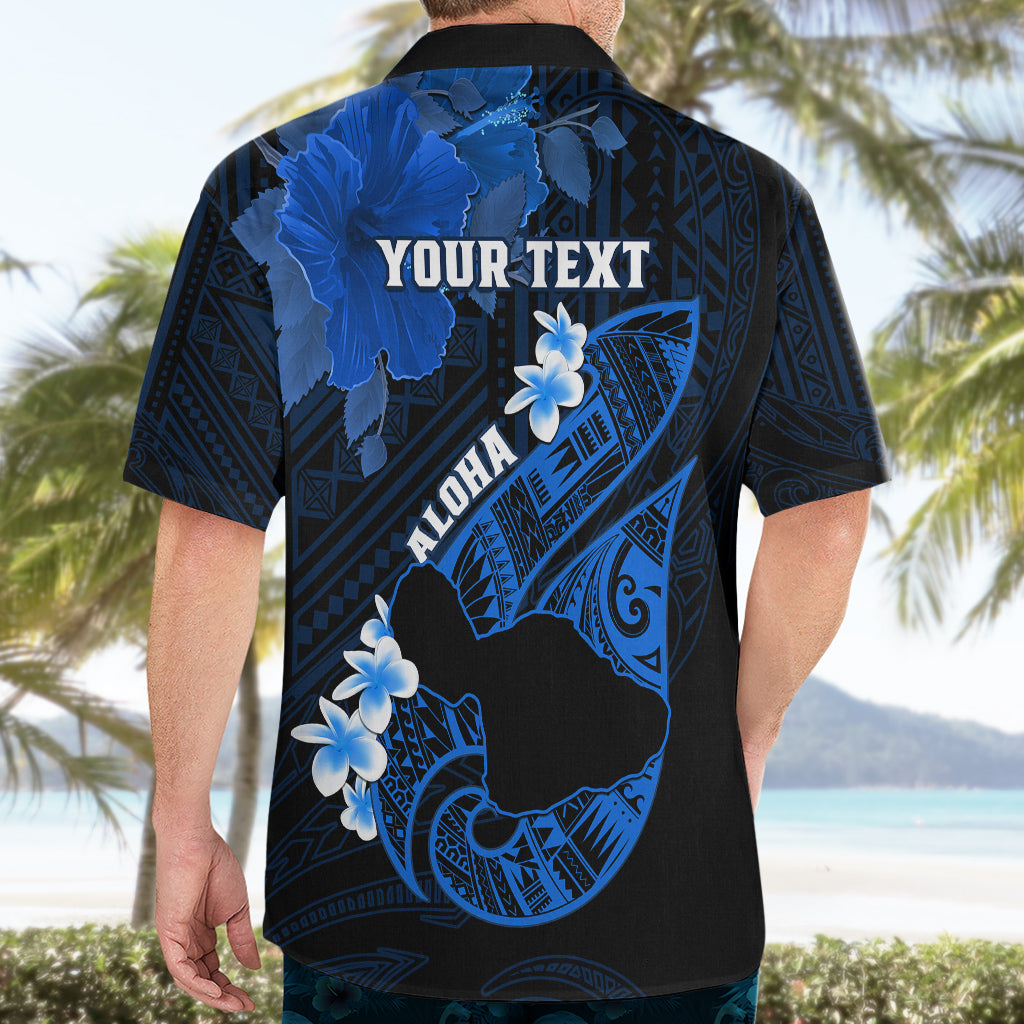 Personalized Hawaii Maui Hawaiian Shirt Polynesian Fish Hook Hibiscus Blue Version LT05 - Polynesian Pride