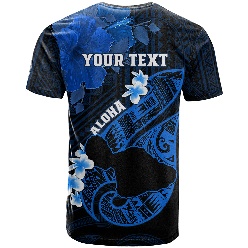 Personalized Hawaii Maui T Shirt Polynesian Fish Hook Hibiscus Blue Version LT05 - Polynesian Pride