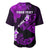 Personalized Hawaii Maui Baseball Jersey Polynesian Fish Hook Hibiscus Purple Version LT05 - Polynesian Pride