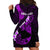 Personalized Hawaii Maui Hoodie Dress Polynesian Fish Hook Hibiscus Purple Version LT05 - Polynesian Pride