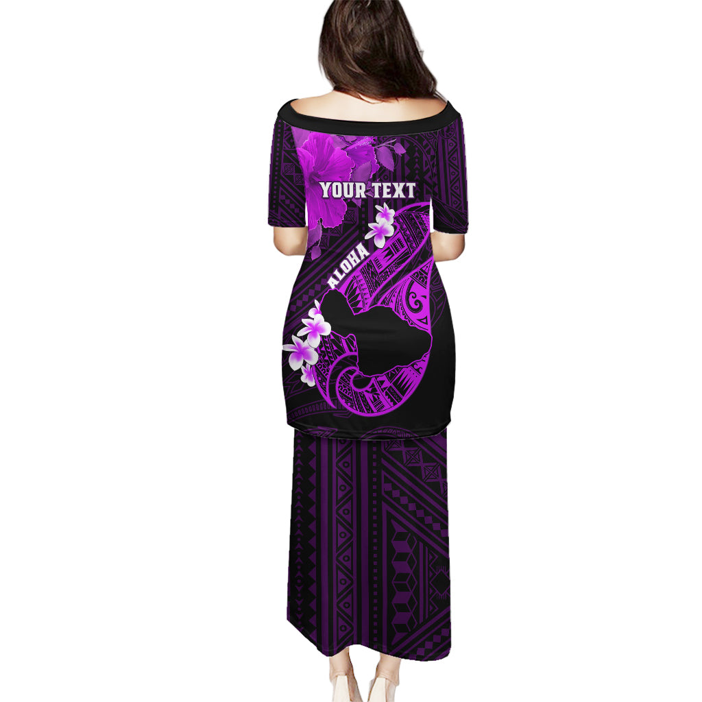 Personalized Hawaii Maui Puletasi Polynesian Fish Hook Hibiscus Purple Version LT05 - Polynesian Pride