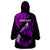 Personalized Hawaii Maui Wearable Blanket Hoodie Polynesian Fish Hook Hibiscus Purple Version LT05 - Polynesian Pride