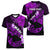 Personalized Hawaii Maui Women V Neck T Shirt Polynesian Fish Hook Hibiscus Purple Version LT05 - Polynesian Pride