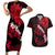 Hawaii Maui Couples Matching Short Sleeve Bodycon Dress and Hawaiian Shirt Polynesian Fish Hook Hibiscus Red Version LT05 Red - Polynesian Pride