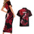 Hawaii Maui Couples Matching Short Sleeve Bodycon Dress and Hawaiian Shirt Polynesian Fish Hook Hibiscus Red Version LT05 - Polynesian Pride