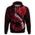 Hawaii Maui Hoodie Polynesian Fish Hook Hibiscus Red Version LT05 Pullover Hoodie Red - Polynesian Pride