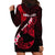 Personalized Hawaii Maui Hoodie Dress Polynesian Fish Hook Hibiscus Red Version LT05 - Polynesian Pride