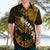 Hawaii Maui Hawaiian Shirt Polynesian Fish Hook Hibiscus Gold Version LT05 - Polynesian Pride