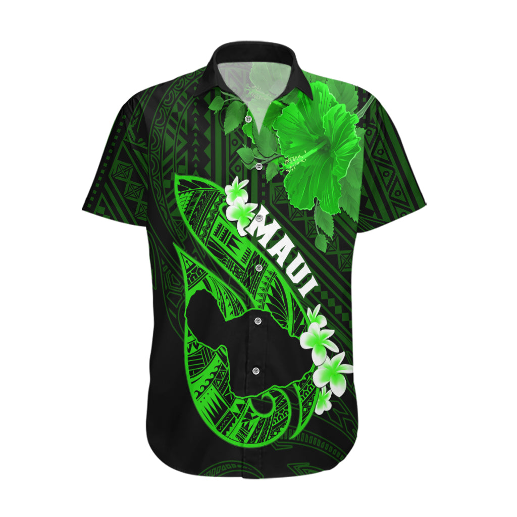 Hawaii Maui Hawaiian Shirt Polynesian Fish Hook Hibiscus Green Version LT05 Green - Polynesian Pride