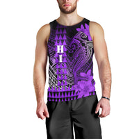 Personalized Hawaii Men Tank Top Hammerhead Shark Kakau Polynesian Tribal Purple LT05 - Polynesian Pride
