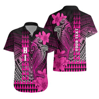 Personalized Hawaii Hawaiian Shirt Hammerhead Shark Kakau Polynesian Tribal Pink LT05 - Polynesian Pride