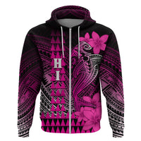 Personalized Hawaii Hoodie Hammerhead Shark Kakau Polynesian Tribal Pink LT05 - Polynesian Pride