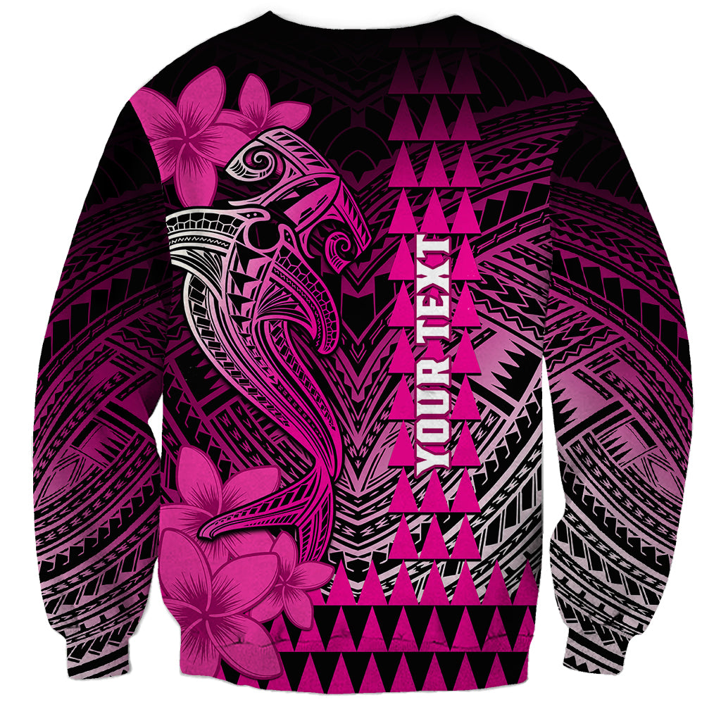Personalized Hawaii Sweatshirt Hammerhead Shark Kakau Polynesian Tribal Pink LT05 - Polynesian Pride