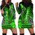 Personalized Hawaii Hoodie Dress Hammerhead Shark Kakau Polynesian Tribal Green LT05 - Polynesian Pride