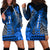 Personalized Hawaii Hoodie Dress Hammerhead Shark Kakau Polynesian Tribal Blue LT05 - Polynesian Pride