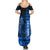 Personalized Hawaii Summer Maxi Dress Hammerhead Shark Kakau Polynesian Tribal Blue LT05 - Polynesian Pride