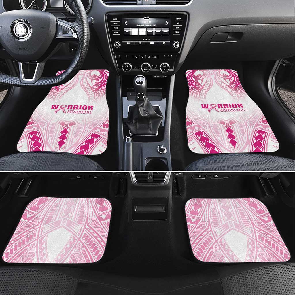 Breast Cancer Pink Out Car Mats Polynesian Art Tattoo White Version