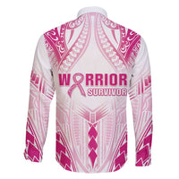 Breast Cancer Pink Out Family Matching Long Sleeve Bodycon Dress and Hawaiian Shirt Polynesian Art Tattoo White Version LT05 - Polynesian Pride