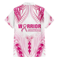 Breast Cancer Pink Out Hawaiian Shirt Polynesian Art Tattoo White Version