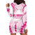 Breast Cancer Pink Out Hoodie Dress Polynesian Art Tattoo White Version