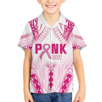 Breast Cancer Pink Out Kid Hawaiian Shirt Polynesian Art Tattoo White Version