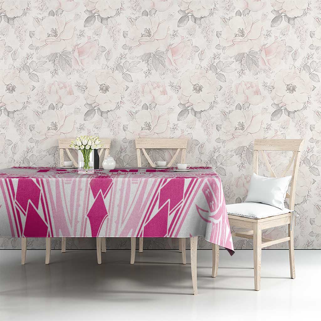 Breast Cancer Pink Out Tablecloth Polynesian Art Tattoo White Version