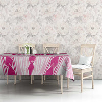 Breast Cancer Pink Out Tablecloth Polynesian Art Tattoo White Version