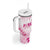 Breast Cancer Pink Out Tumbler With Handle Polynesian Art Tattoo White Version