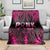 Breast Cancer Pink Out Blanket Polynesian Art Tattoo Black Version