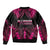 Breast Cancer Pink Out Bomber Jacket Polynesian Art Tattoo Black Version