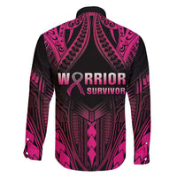 Breast Cancer Pink Out Family Matching Short Sleeve Bodycon Dress and Hawaiian Shirt Polynesian Art Tattoo Black Version LT05 - Polynesian Pride