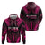 Breast Cancer Pink Out Hoodie Polynesian Art Tattoo Black Version