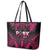 Breast Cancer Pink Out Leather Tote Bag Polynesian Art Tattoo Black Version