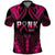 Breast Cancer Pink Out Polo Shirt Polynesian Art Tattoo Black Version