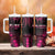 Breast Cancer Pink Out Tumbler With Handle Polynesian Art Tattoo Black Version