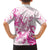 Personalised Breast Cancer Awareness Family Matching Tank Maxi Dress and Hawaiian Shirt Ribbon Polynesian Pattern White Version